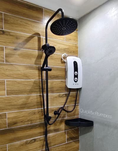 Analabier shower heater with silent booster pump
