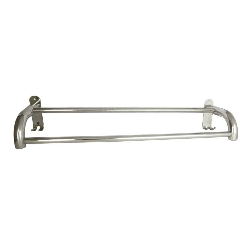 Towel bar double with hooks