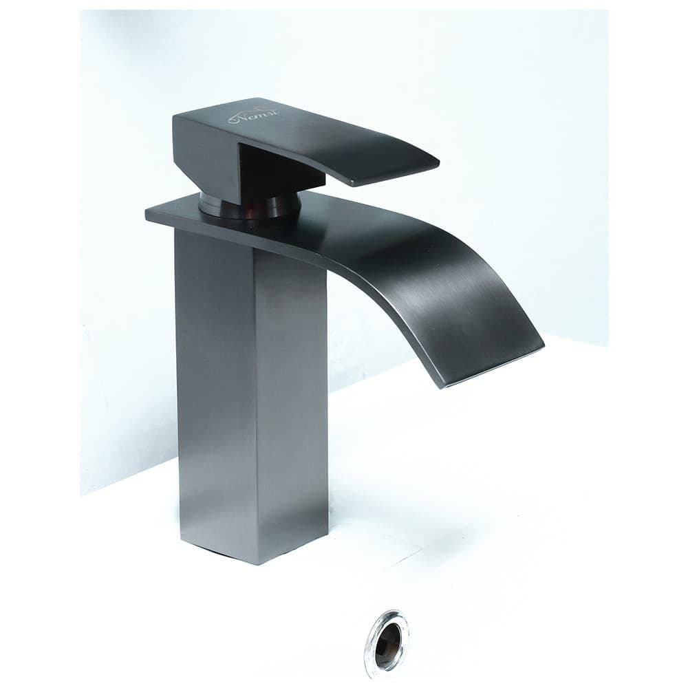 Gun Grey Waterfall Basin Mixer Faucet - Stylish & Functional