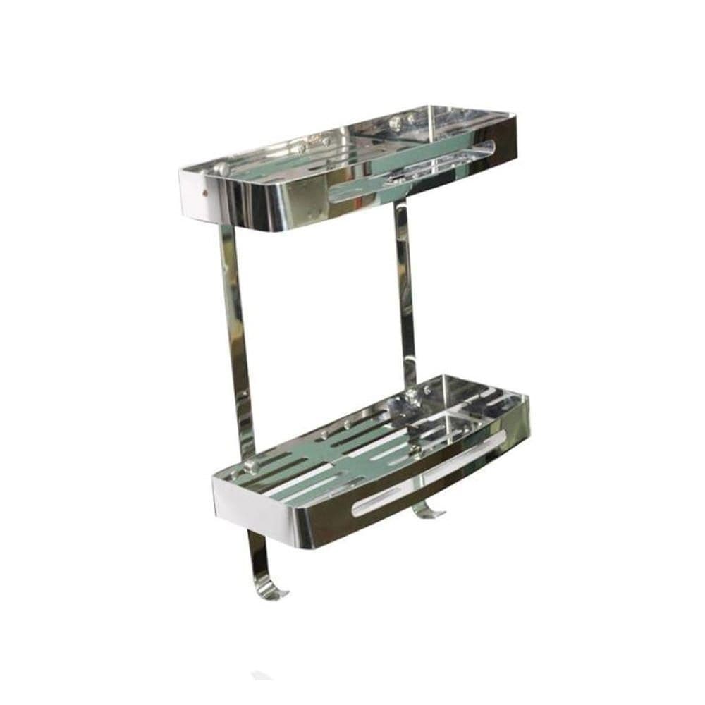 Rectangle Double Shelf with Hooks - Organizational Elegance